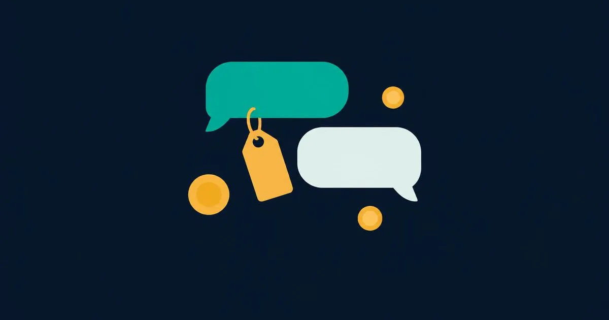 Illustration of a budget planner next to a chat ad